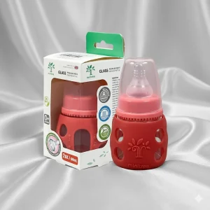 Minitree High Quality Baby Glass Feeder With Silicon Cover