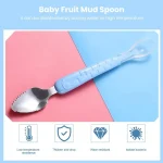 Baby Double Head Fruit Puree Silicone Spoon