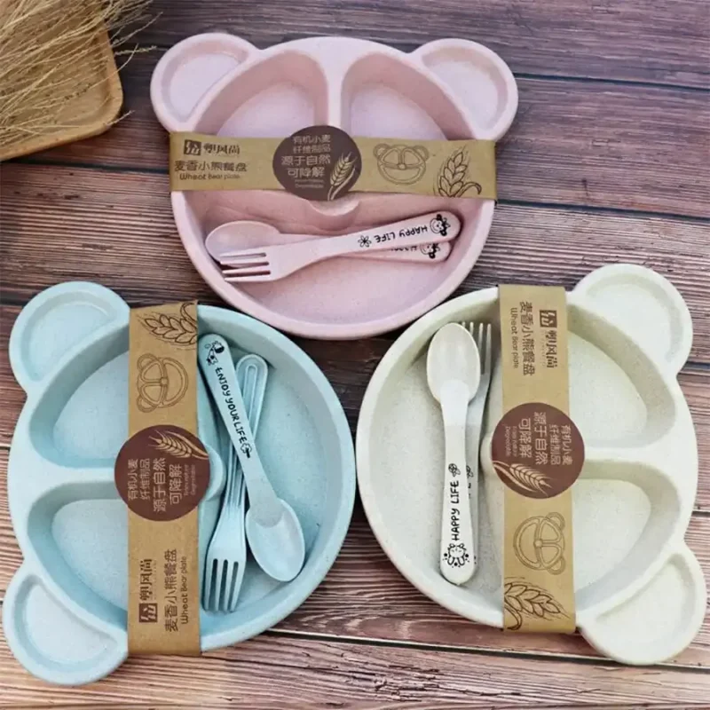 Wheat Bear Feeding Set with Spoon & Fork