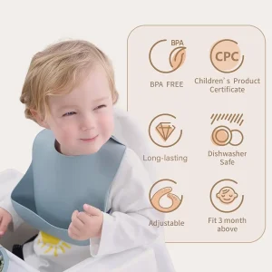 Premium Silicone Tray Bibs For Baby