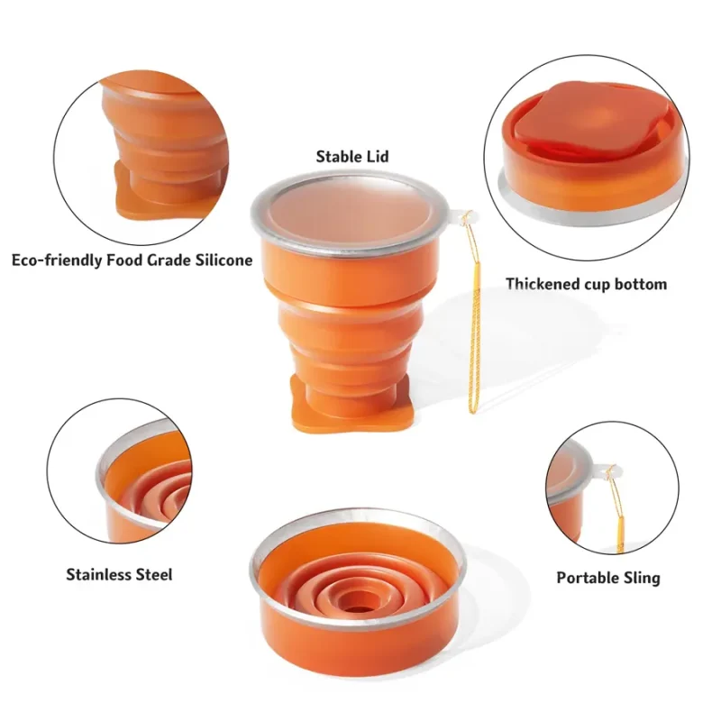 Baby Foldable Silicone Mum Pot With Lid