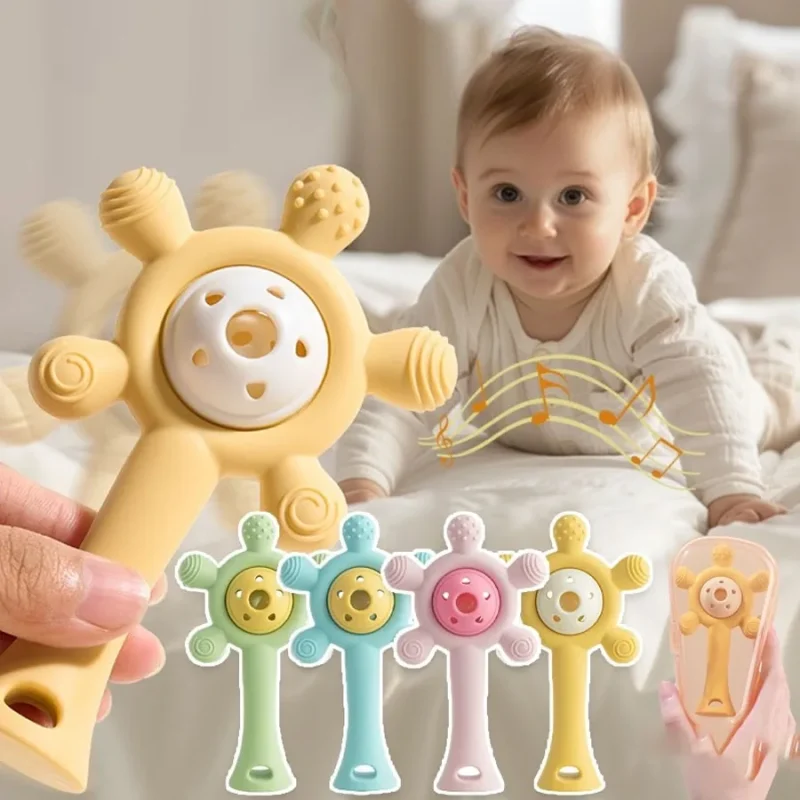 Baby Rattle Teether Silicone Toy