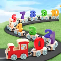 Educational Magnetic Wooden Number Train Set 12pcs