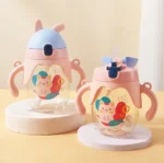 Egg Shaped Cute Baby Straw Water Bottle