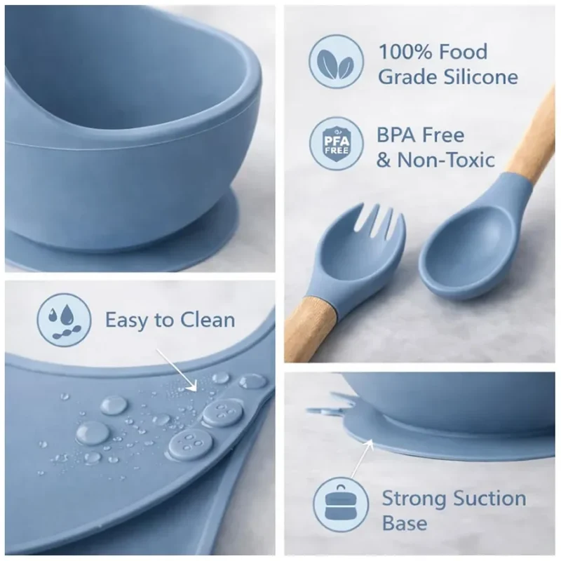 Silicone Baby Feeding Bowl with Spoon